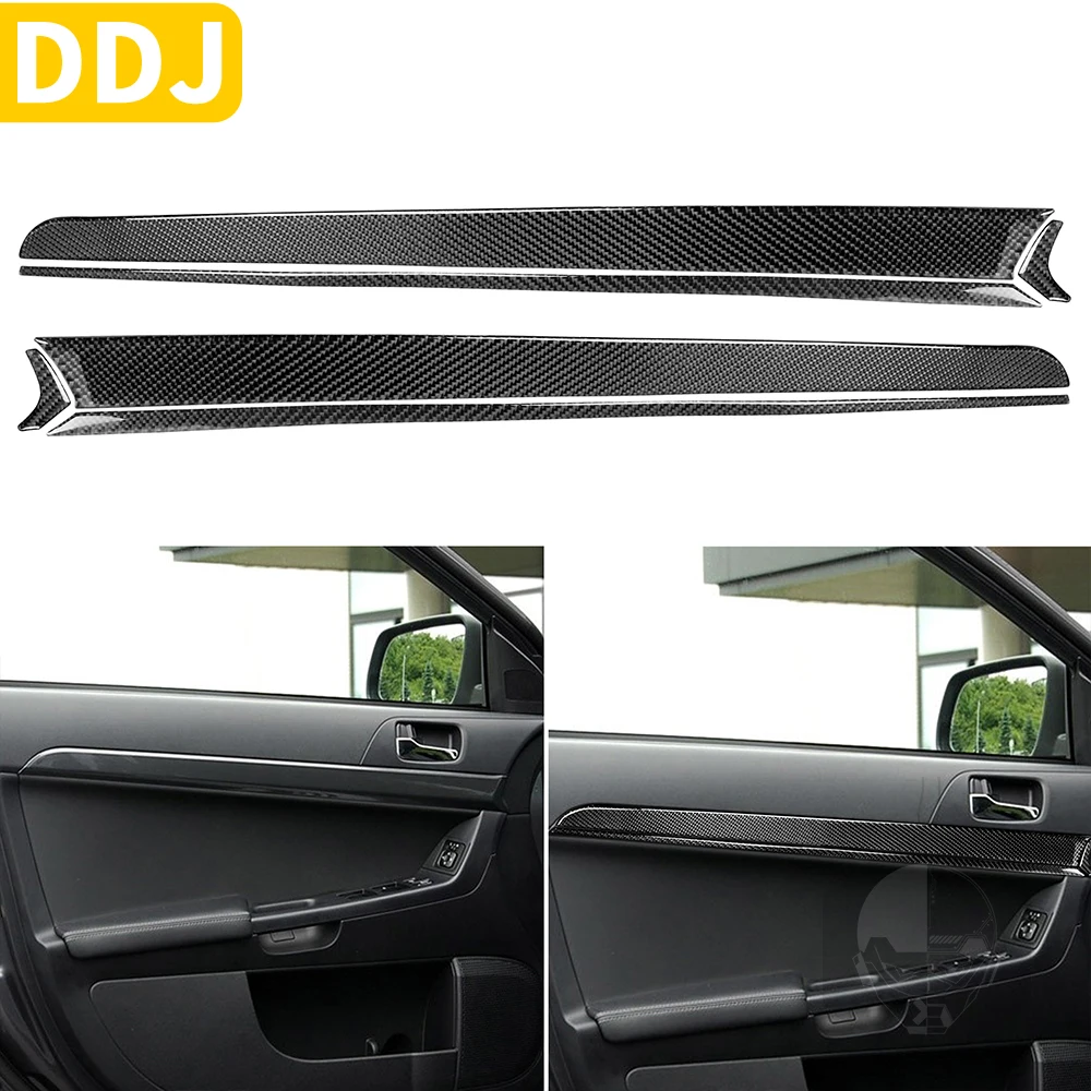 

For Mitsubishi Lancer 2008-2015 Carbon Fiber Both Side Door Trim Strip Door Panel Sticker Modified Car Accessories