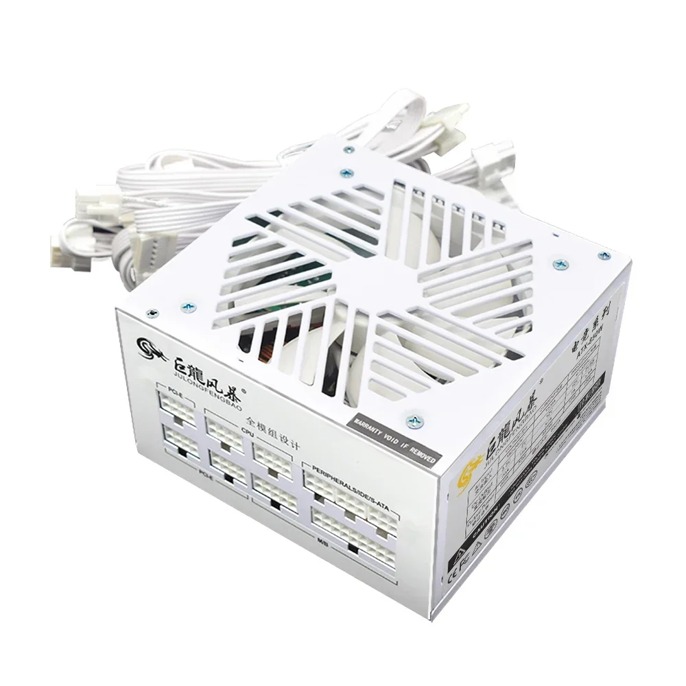 Imagem -02 - Fonte de Alimentação Atx para Computador Branco Totalmente Modular Psu Refrigerador da Caixa do Computador Fonte do Jogo 110240v 24pin 850w 1000w