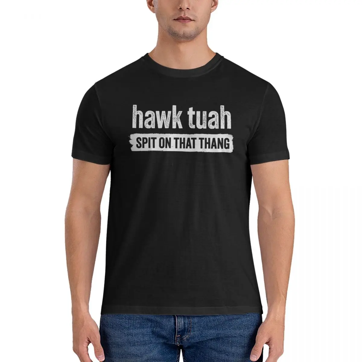 Trendy Men's T Shirts Hawk Tuah Spit On That Thang Funny Tee Shirt Short Sleeve Crew Neck T-Shirts Cotton Graphic Clothes