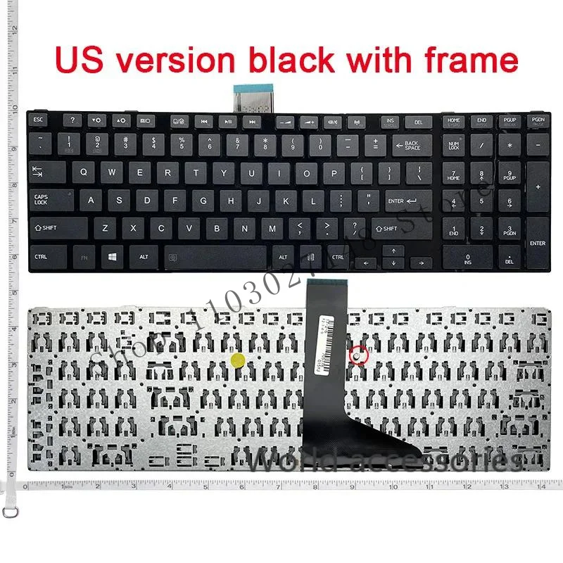 Wyoresy new US laptop keyboard for Toshiba Satellite l850 l850d p850 l855 l855d l870 l870d US black/white keyboard