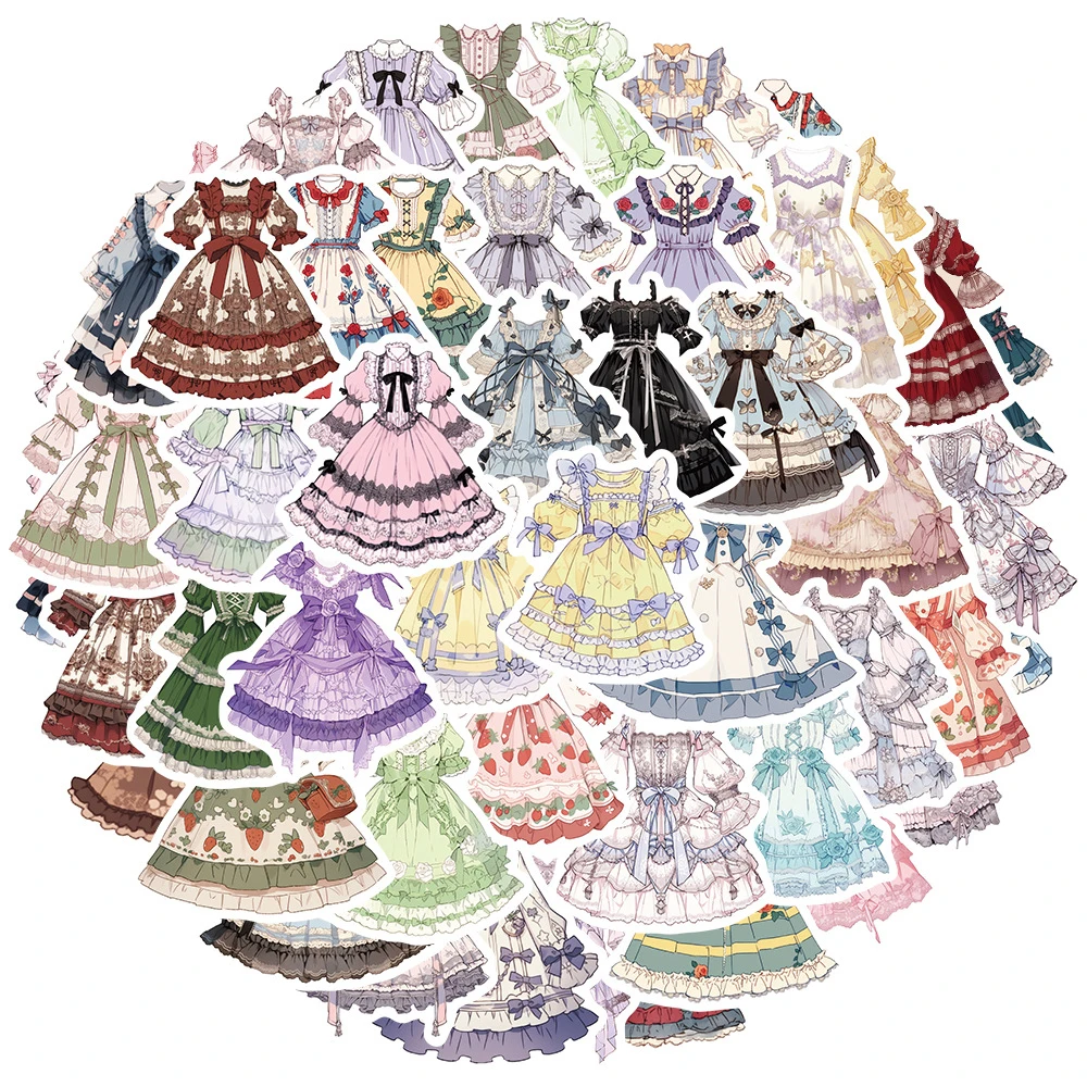 10/30/50pcs Cute Cartoon Anime Lolita Girl Aesthetic Stickers Kawaii Cartoon Decals Laptop Fridge Phone Diary Decoration Sticker