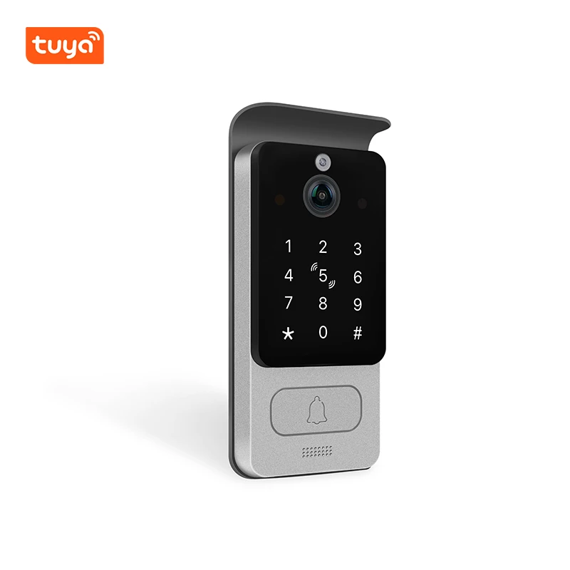 Tuya Smart IP 2MP Video intercomunicador puerta de metal teléfono con control de acceso con tarjeta IC y pantalla táctil de 10 pulgadas