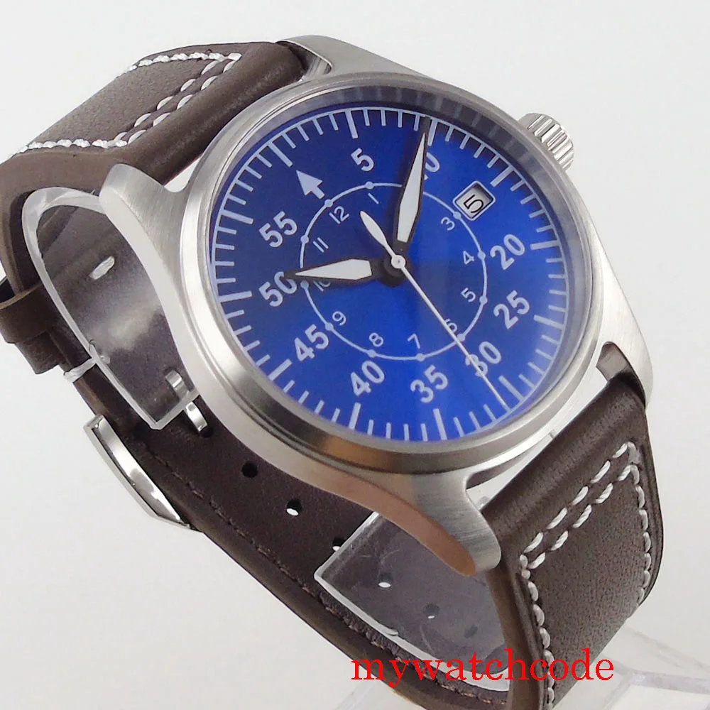 Imagem -02 - Tandorio Mergulhadores 20bar Piloto Relógio Mecânico para Homem Azul Verde Dial Safira Cristal Nh35a Movimento Esporte Relógio Vintage Reloj