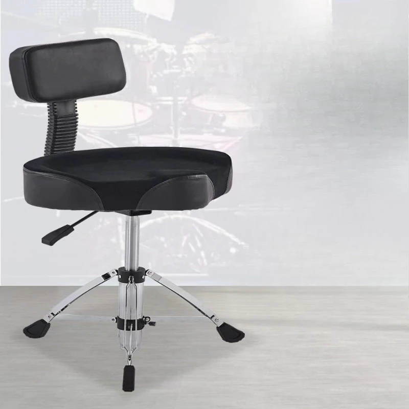 Pro Gas Lift Drum Stool, 360 Rotating Saddle Chair, Child Adult Performance Round Seat, Thick Steel Stage Music Throne