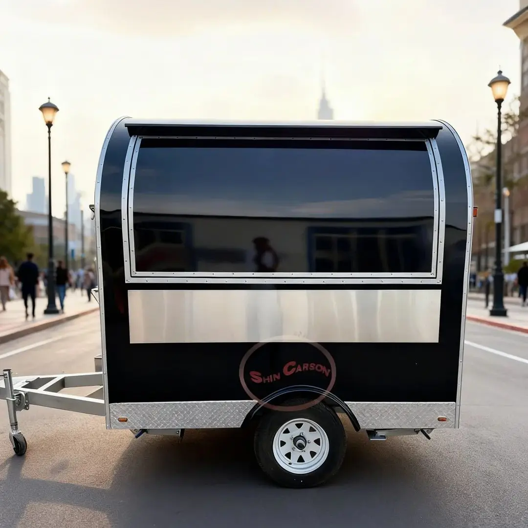 

Customizable Viral round Outdoor Food Cart Mobile Catering Trailer for Commercial Stall Snack Cold Drink Milk Tea Vending