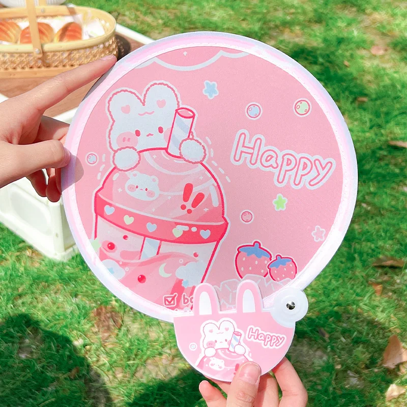 Summer Folding Fans Portable Cute Mini Sweet Girl Decoration Korean Fashion Designed Creative Plastic Hand Fan Household Outdoor