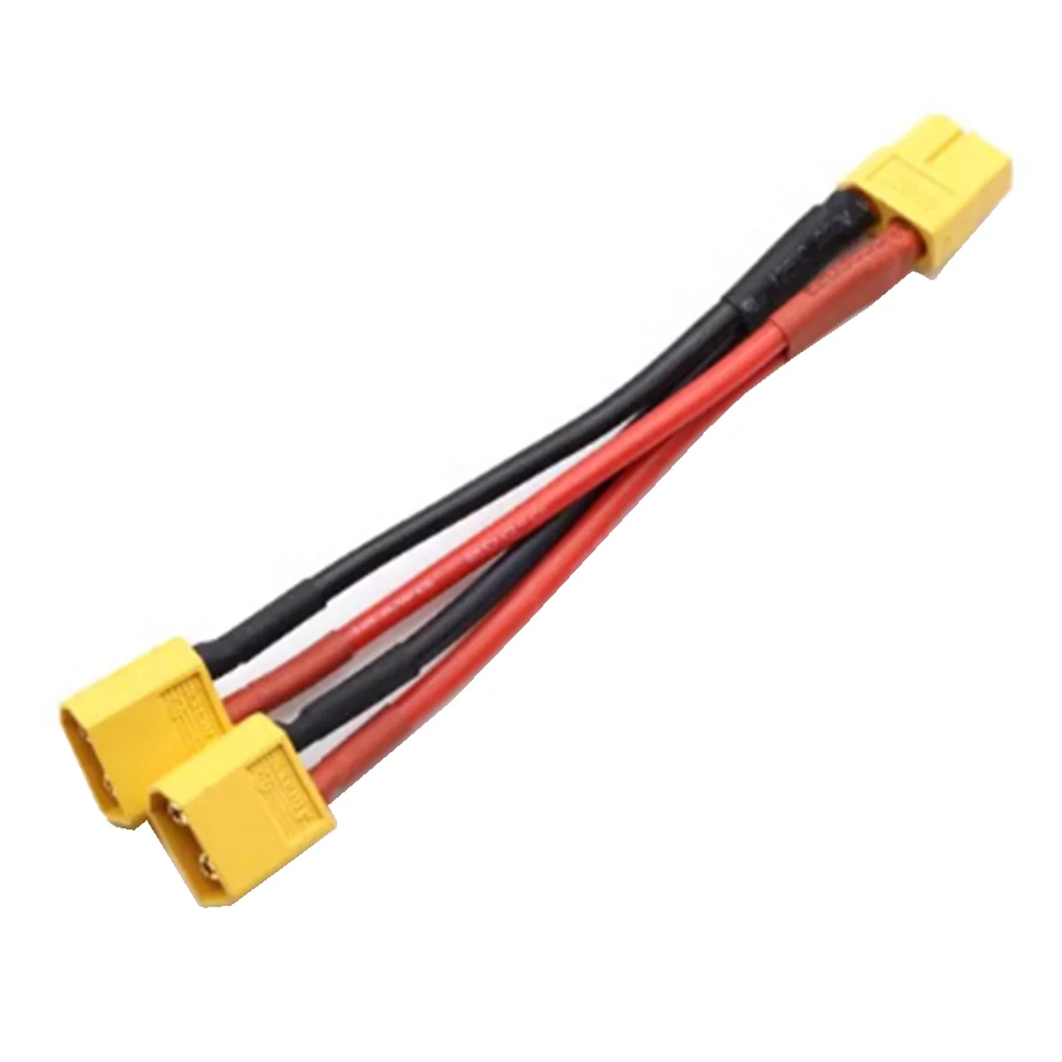 XT60 Parallel Battery Connector 1 Female to 2 Male Cable Dual Extension Y Splitter 14AWG Silicone Wire for RC Battery