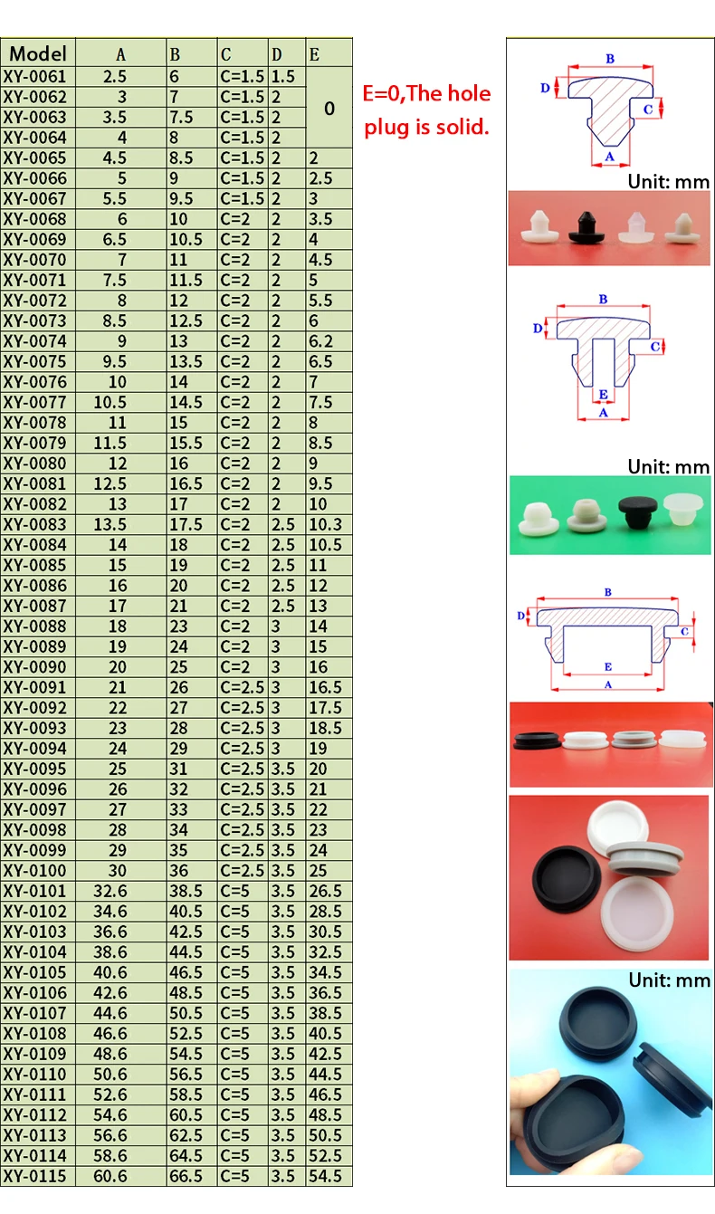 1-10pc Snap-on Silicone Rubber Cap 2.5-60mm T Type Hole Plug Cover Blanking End Cap Tube Inserts Bung Seal Stopper Sealing Plug