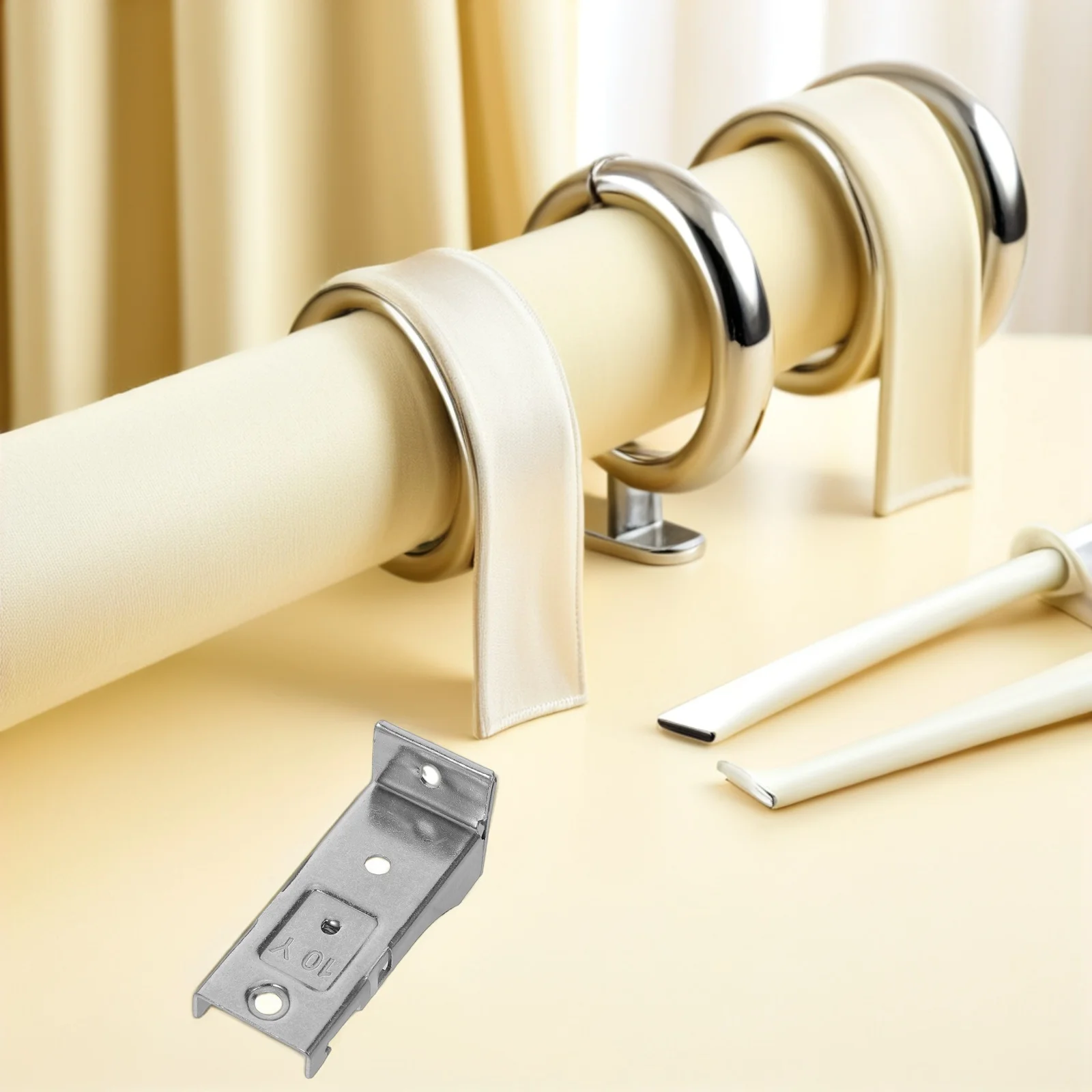 

10Pcs Stainless Steel Drapery Track Mounting Hardware Wide Thick Curtain Brackets Vertical Blinds Roller Shade Support