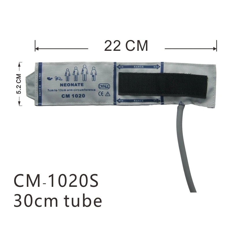 Arm Circumference 7-13cm Reusable Blood Pressure Cuff, Single Tube NIBP Cuff With Bladder(CM-1020S-07)