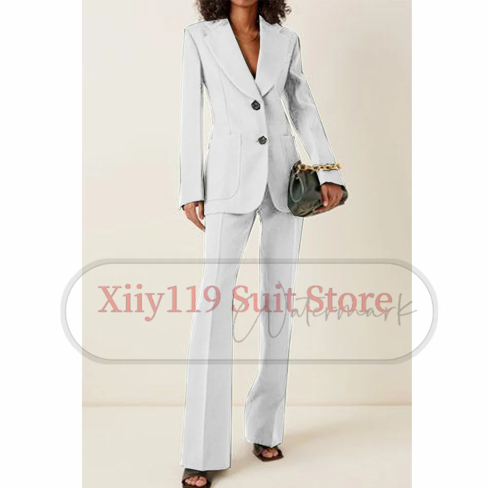 Commuter Women's Two-piece Suit Casual Workplace Single-breasted V-neck Serge New in Matching Sets to Dress Luxury Blazers Pants