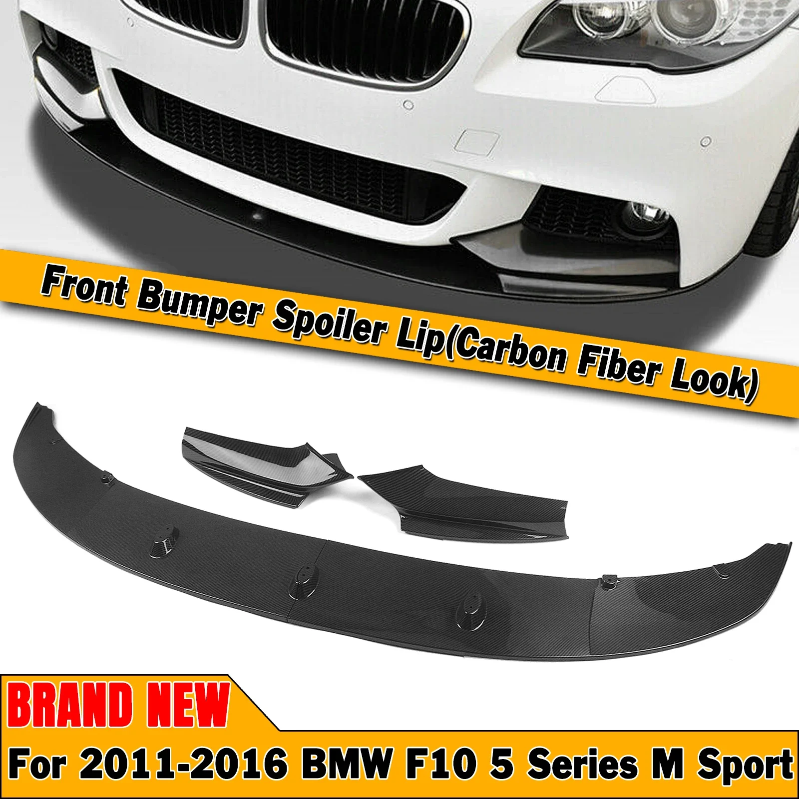 

Передний спойлер для бампера, губа ДЛЯ BMW F10 5 Series M Sport 2011 2012 2013 2015 2016, нижнее лезвие, пластина, сплиттер, передняя лопата, Surround