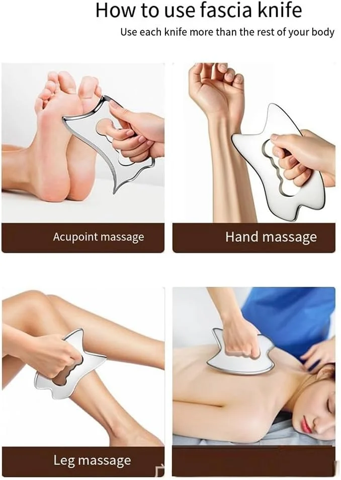 Theratools GuaSha outil de Massage de thérapie physique lame de grattage en métal en acier inoxydable chiropratique libération myofasciale MuscleRelax