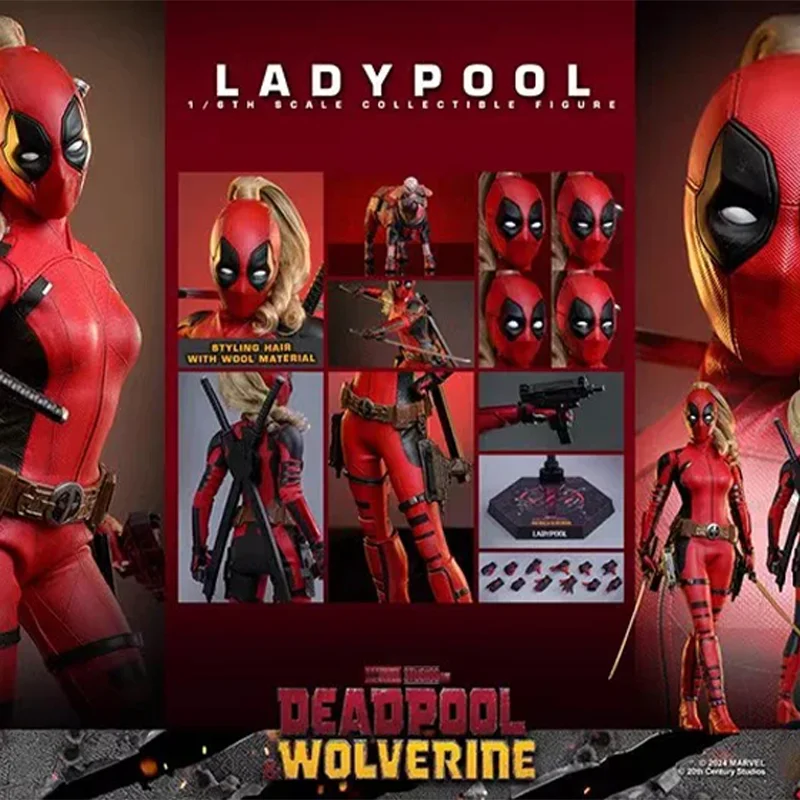 1/6 Hot Toys Deadpool & Wolverine Anime Figure MMS747 Ladypool Figurine Model Pvc GK Statue Doll Collection Decoration Toys Gift