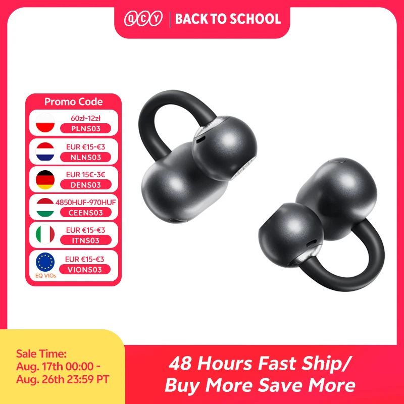 QCY CT06 Clip On Earbuds Crossky C50 Open Ear Wireless Bluetooth 6.0 Headphones