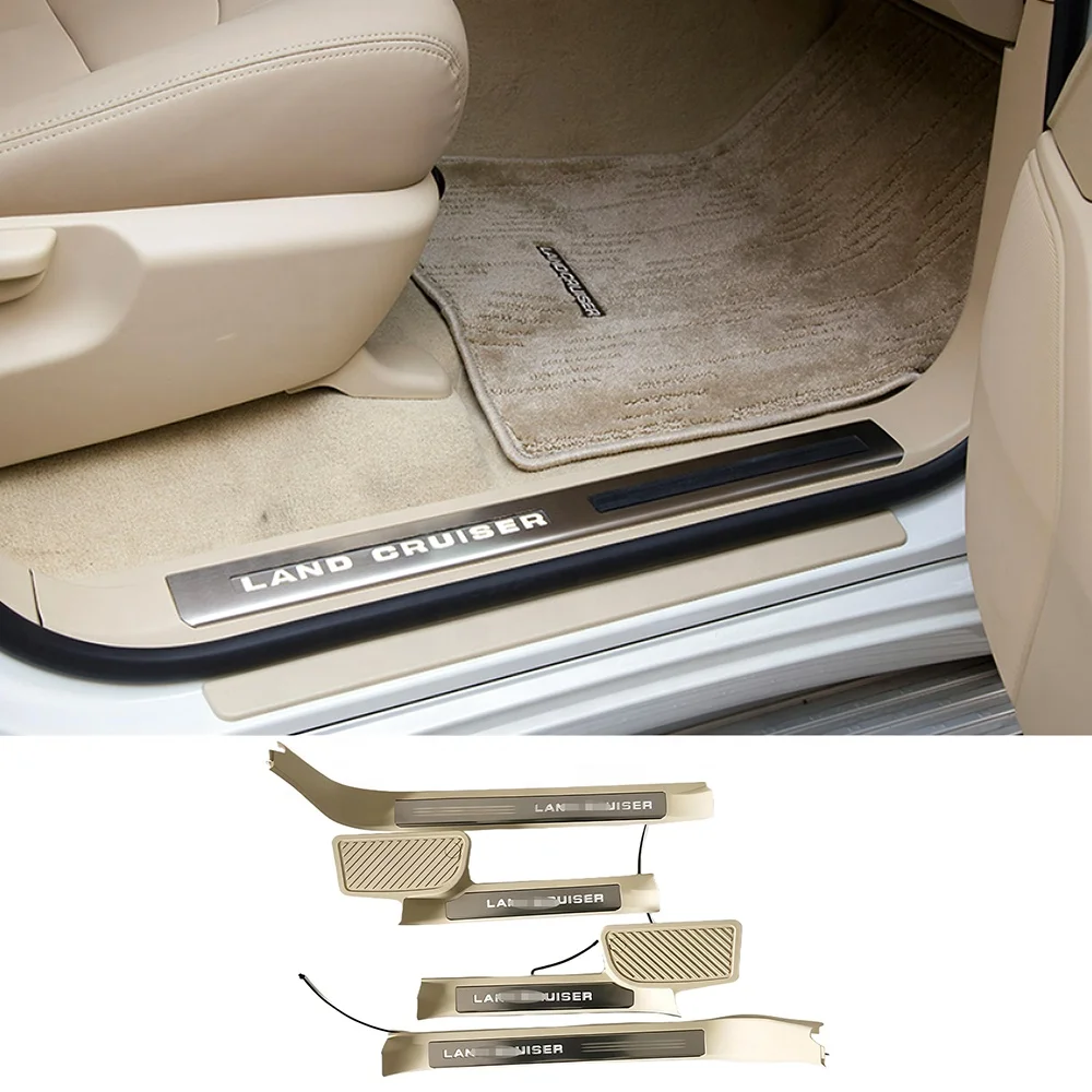 Car Welcome Pedal Facelift Door Sill Strip Cover For Land Cruiser LC200 Scratchproof Guard Interior