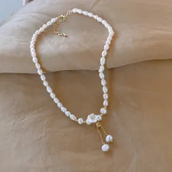 High Quality Trendy Natural Baroque Freshwater Pearl Flower 14K Gold Filled Female Necklace Jewelry For Women Valentine's Day