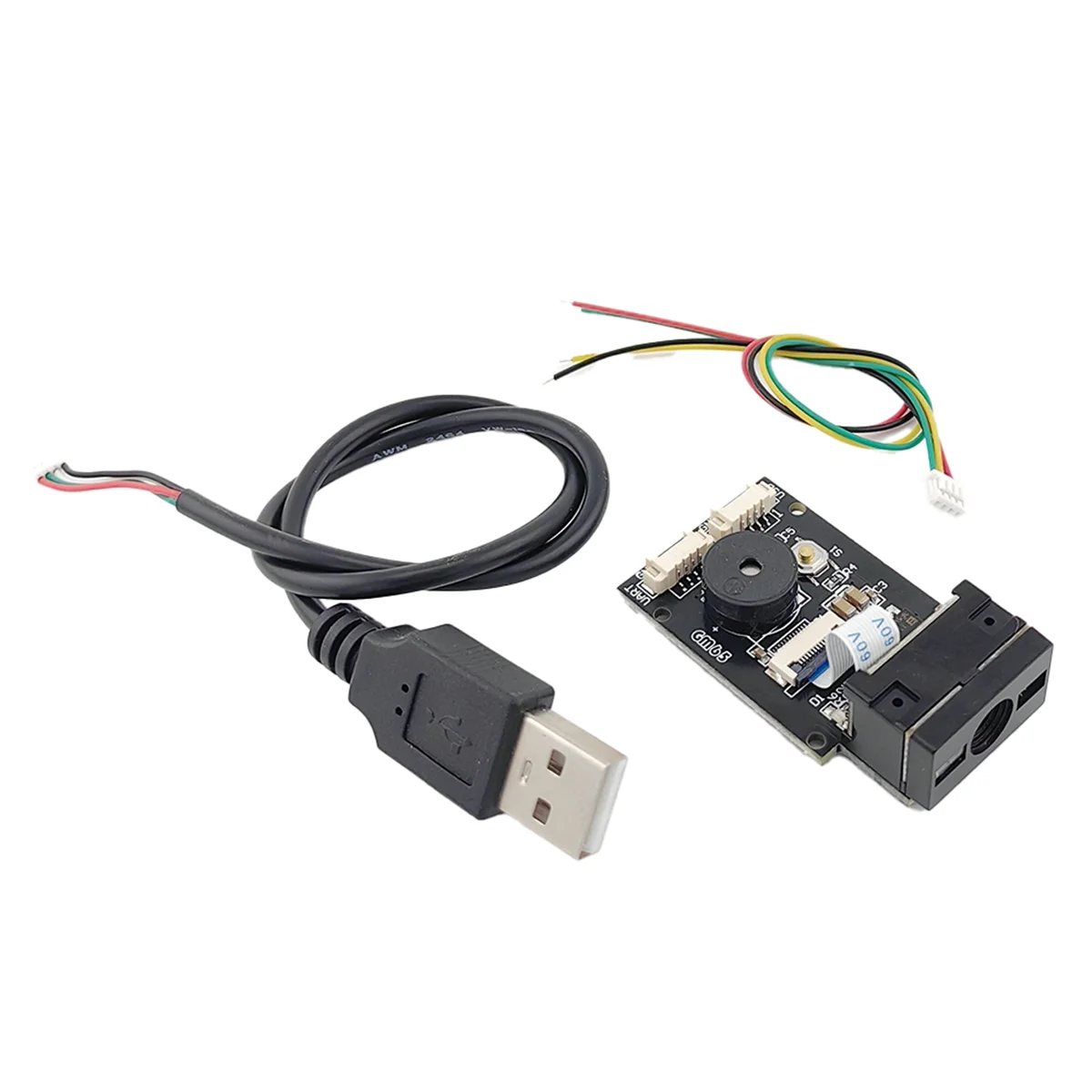 2025+ New GM65 USB Wired Barcode Scanner 1D 2D Bar Code Reader QR Code Reader Module CMOS Buzzer for Reminding with Cable UART
