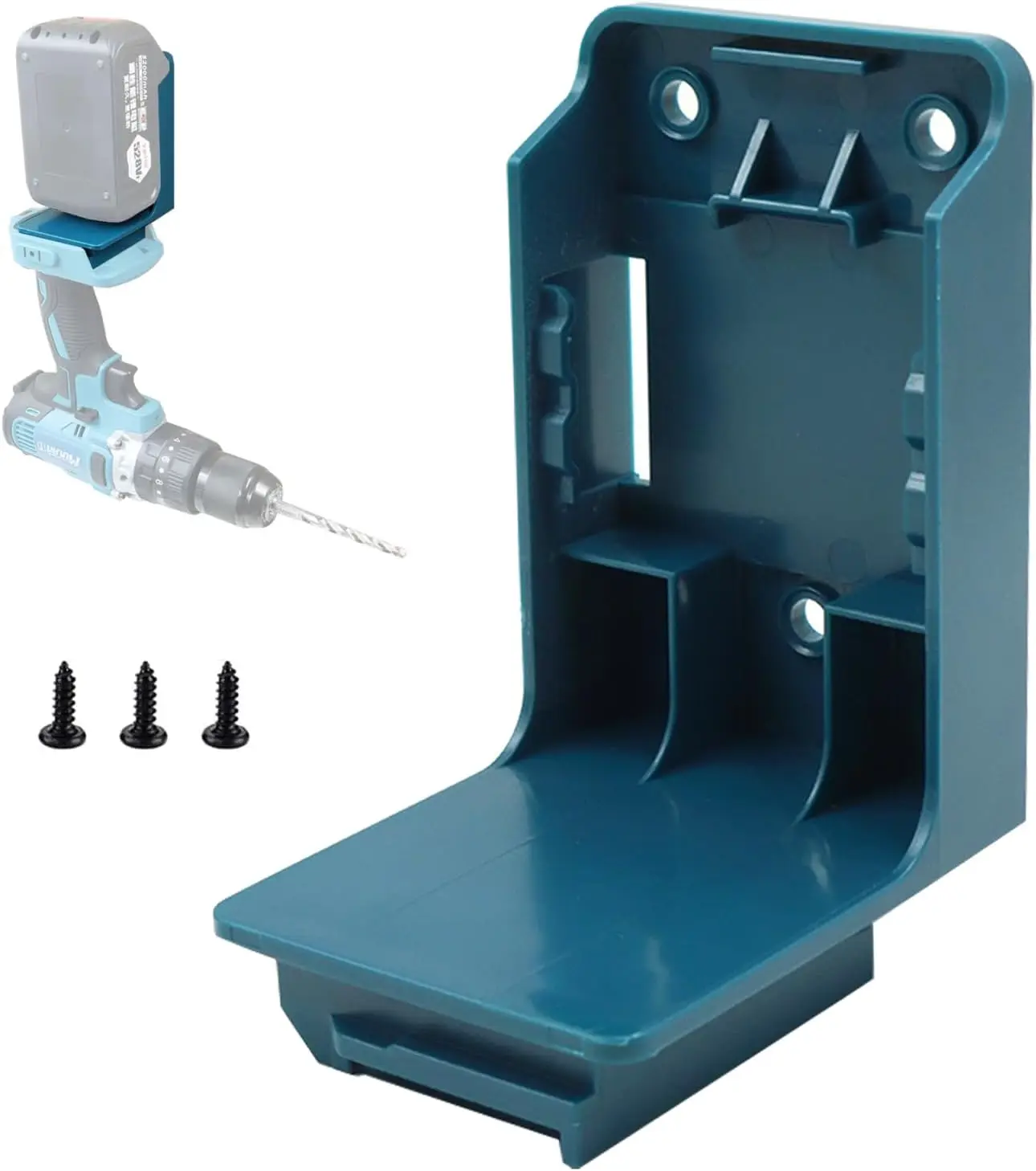 Hot 2/6PCS Power Tool Batterie Halterung 2 IN 1 Werkzeug Halter Für Makita Batterie Werkzeug Lagerung rack Halterung Mit Schrauben DIY – Detail 7