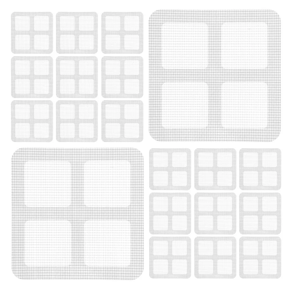 30Pcs Mesh Screen Repair Sticker Self-Adhesive Floor Drain Hair Catcher Invisible Shower Window Screen Patch Bathroom Drain