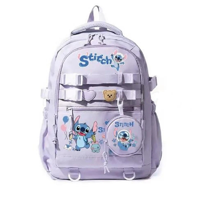 MINISO Disney Stitch Popular Kids Teenager School Bags High Capacity Fashion Student Backpack Girl Travel Knapsack Mochila Gift