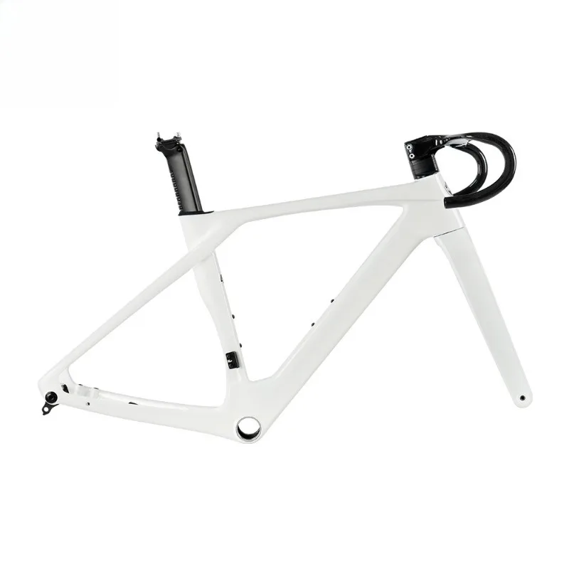 T10pro carbon fiber road frame inner wiring disc brake version windproof frame with carbon fiber bend handle