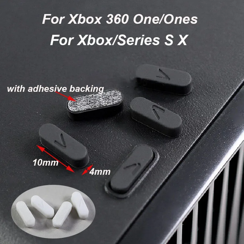 

4PCS Non-Slip Rubber Feet Pads For Xbox One Slim S For Xbox 360 Xbox Series X S Game Host Control Foot Cover Mats Replacement