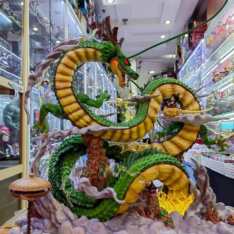 

50cm Anime Dragon Ball Z Shenron Figure with Goku Figurine PVC Action Figures Shenlong DBZ Collection Desktop Display Gift Toy