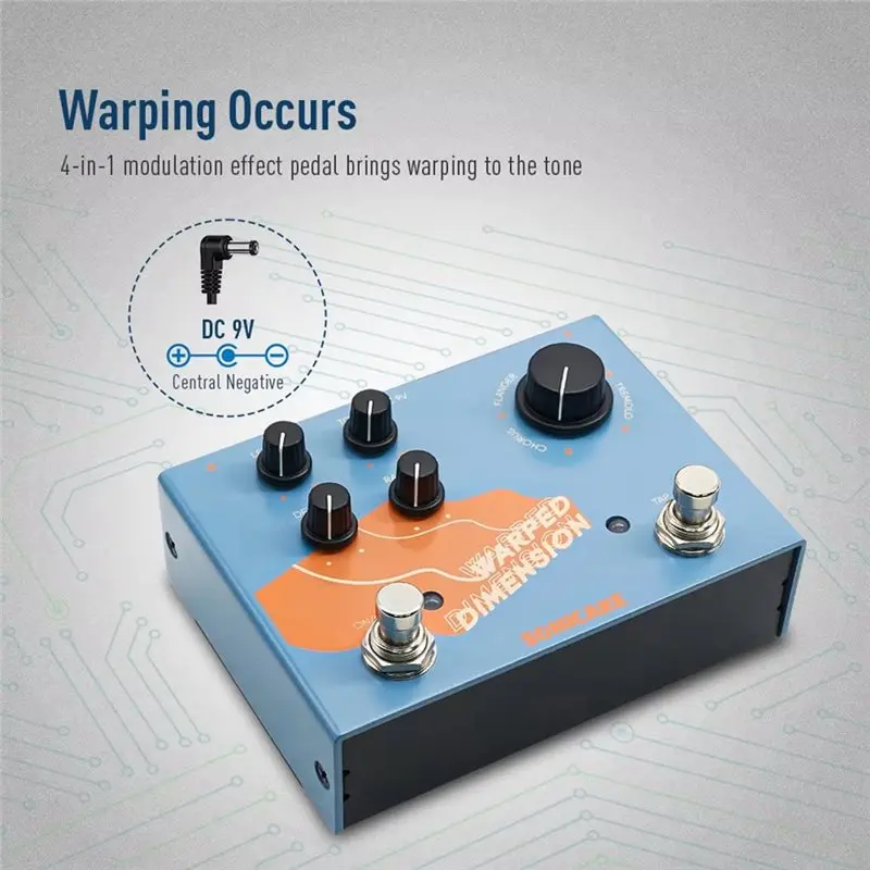 【TRAVEL ESSENTIAL】SONICAKE QDS-03 Digital Modulation Guitar Effects Pedal Warped Dimension 4 Modes Of Chorus, Flanger, Phaser& T