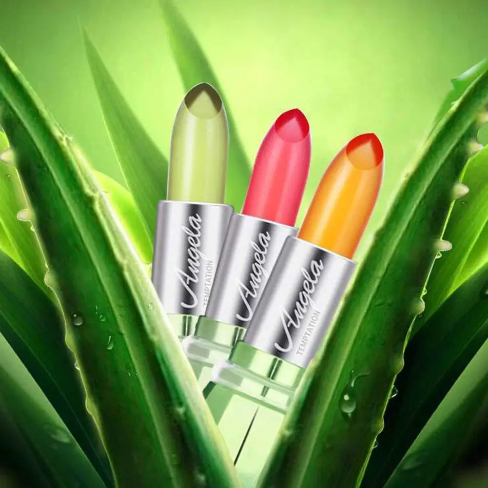 6Colors Aloe Vera Discolored Lip Balm Jelly Magic Color Lip Moisturizing Girl Changing Lasting Gloss Lipstick Makeup Nourish