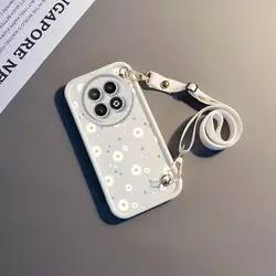12 White Flower New Sky Eye Lanyard Phone Case For Realme 12 11 10 9i 10Pro 12X 12Pro 9 7 8Pro 8 8i 6 9ProPlus 12Plus 9Pro Cover