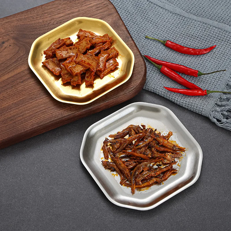 

Основной обеденный тарелка из нержавеющей стали 304, квадратный поднос для закусок, приправ, блюдо для макания соуса, посуда, домашний кухонный контейнер для еды, инструменты