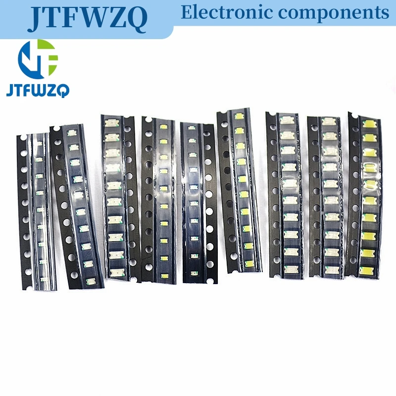 100pcs 0402 0603 0805 1206 smd led Red Yellow Green White Blue Orange light emitting diode Water Clear LED Light Diode Set