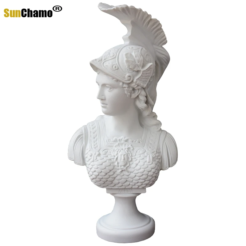 

Athena Roman Goddess of Wisdom: Bonded Marble Figure Sculpture Design Toscano Minerva Bust Resin Crafts Desktop Home Decoration