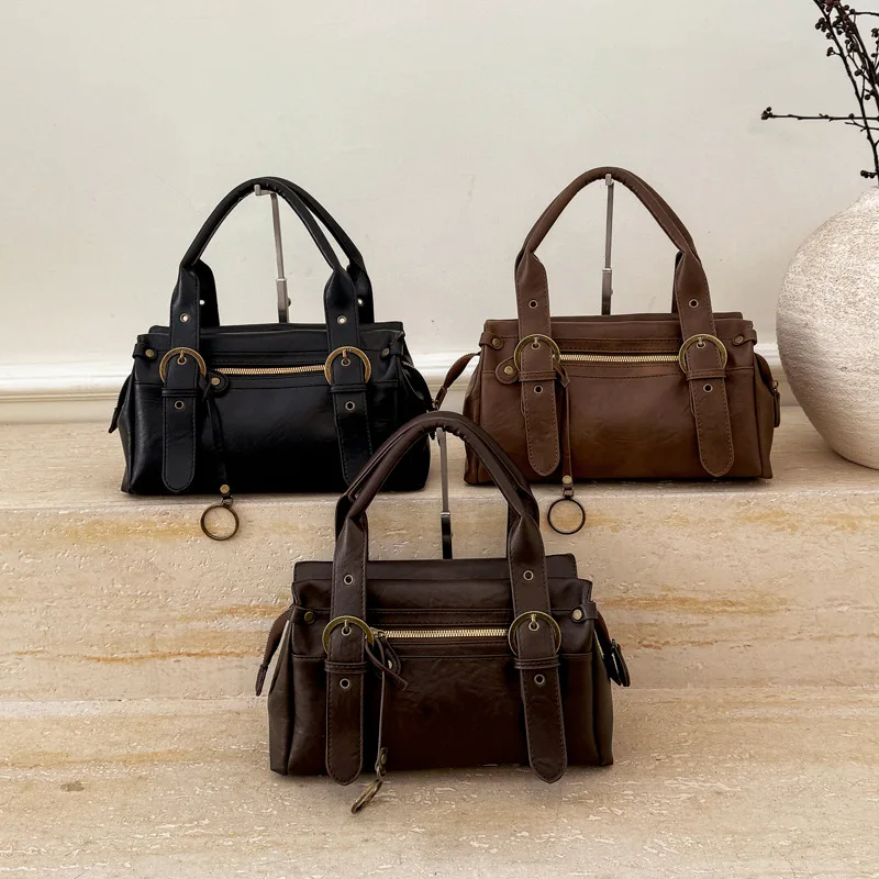 

2025 Vintage Luxe Tote Bag, Casual Shoulder Purse for Women, Fashion Top Handle Crossbody, Chic Day to Night Bag, Textured Sling