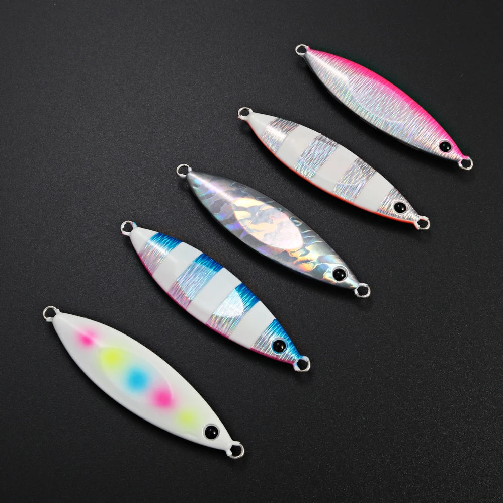 AOCLU Japan Quality Slow Metal Jig 5g 15g 40g 80g 120g Hard Bait Sinking Stick Fishing Lures Reflective Hologram Luminous UV