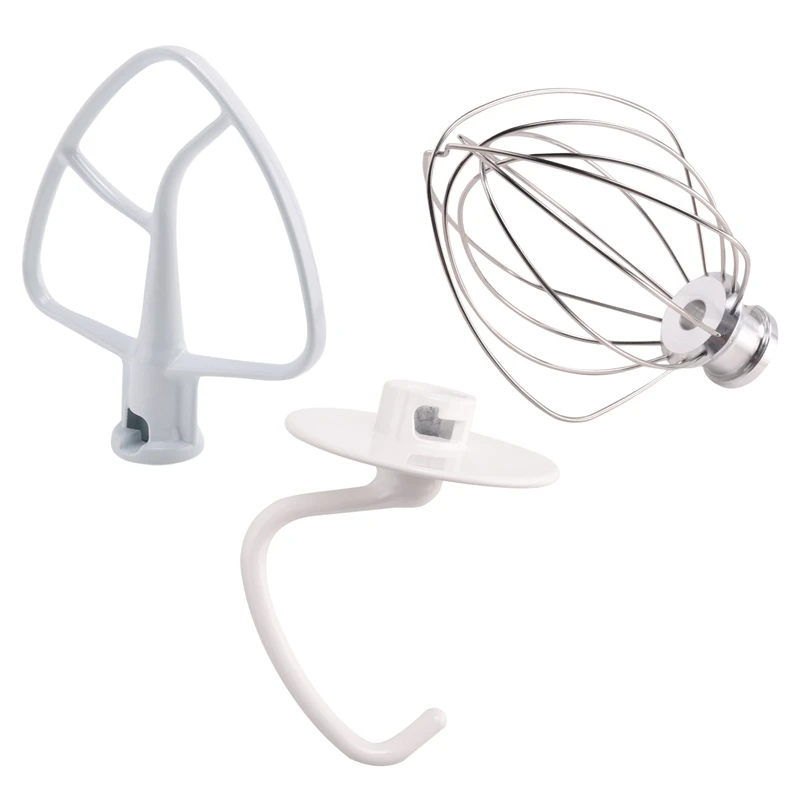 

Mixer Kit for KSM150 Includes Dough Hook Wire Whip and Coated Flat Beater, 3 Pieces Stand Mixers Repair Set Compatible