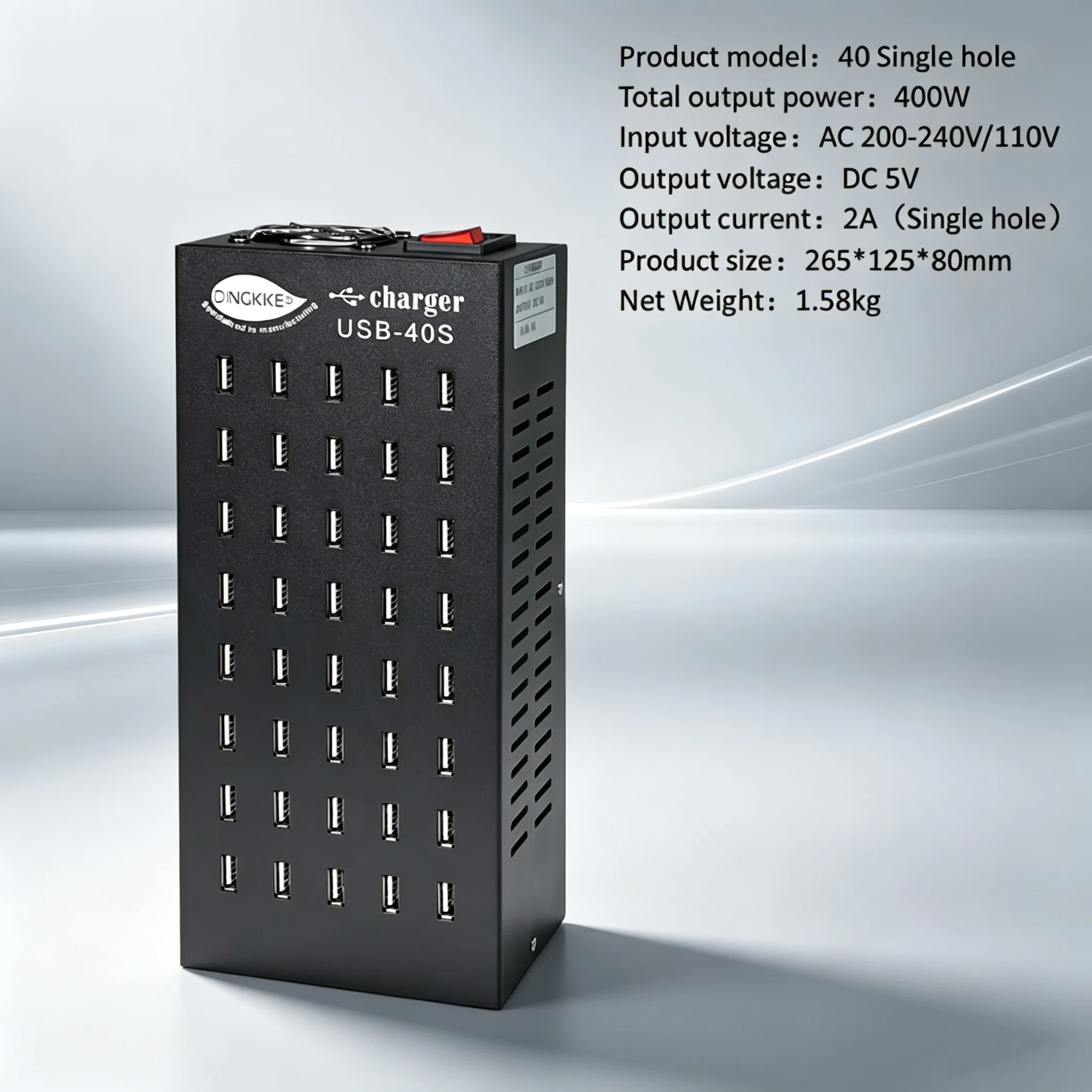 USB Multi-port Charger 40 Port High-power Charging Power Supply Studio for Android Mobile Phones Commercial Power Supply