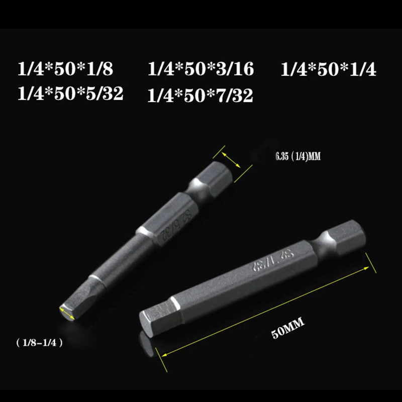 12pcs/set Magnetic 1/4\' 6.35mm Hex Shank Inch Hexagon Screwdriver Bit 1/16 5/64 3/32 7/64 1/8 9/64 5/32 3/16 7/32 1/4 5/16 3/8