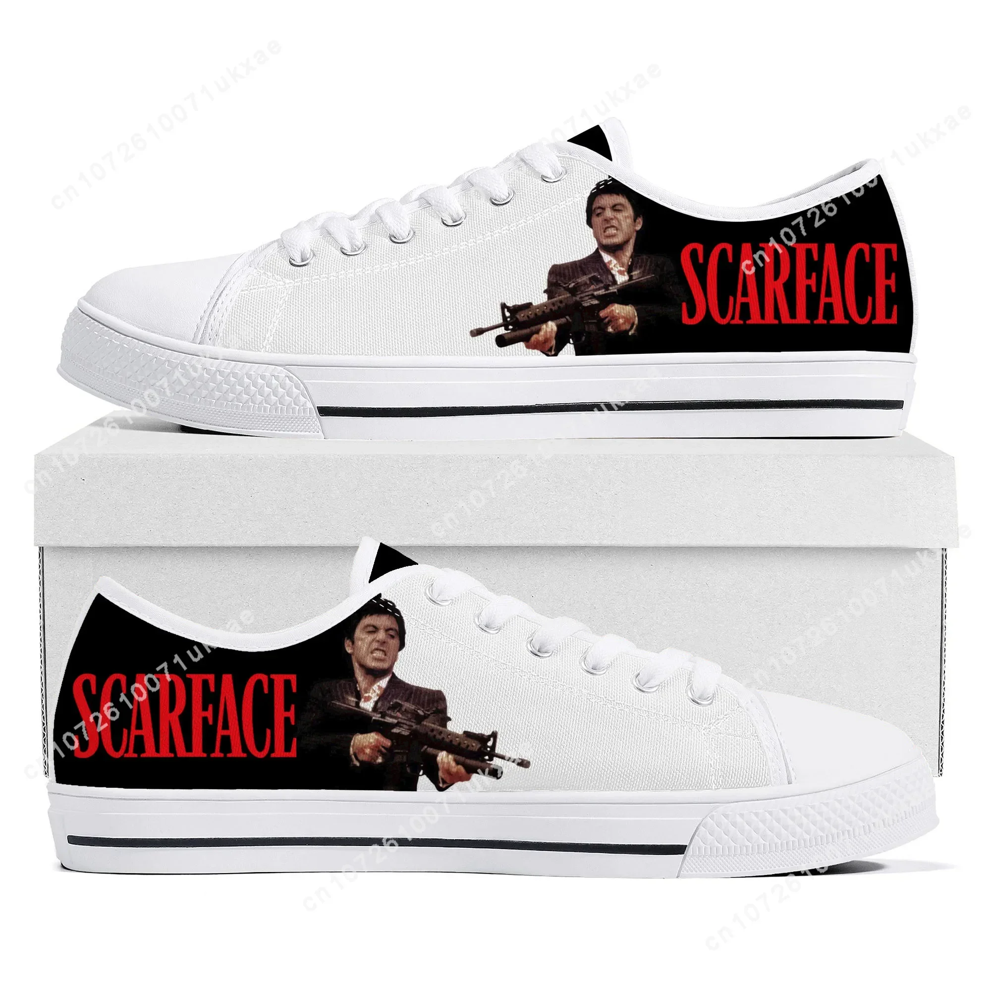 Scarface Low Top Sneakers Mens Womens Teenager High Quality Al Pacino Canvas Sneaker couple Casual Shoes Custom Made DIY Shoe