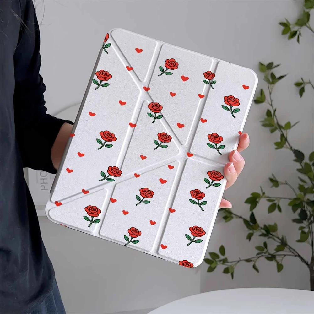 Trending Red Roses For Samsung Galaxy Tab A8 A9 A11 S6 S7 S8 S9 S10 FE Plus Lite Protective With Pen Slot Tablet Case