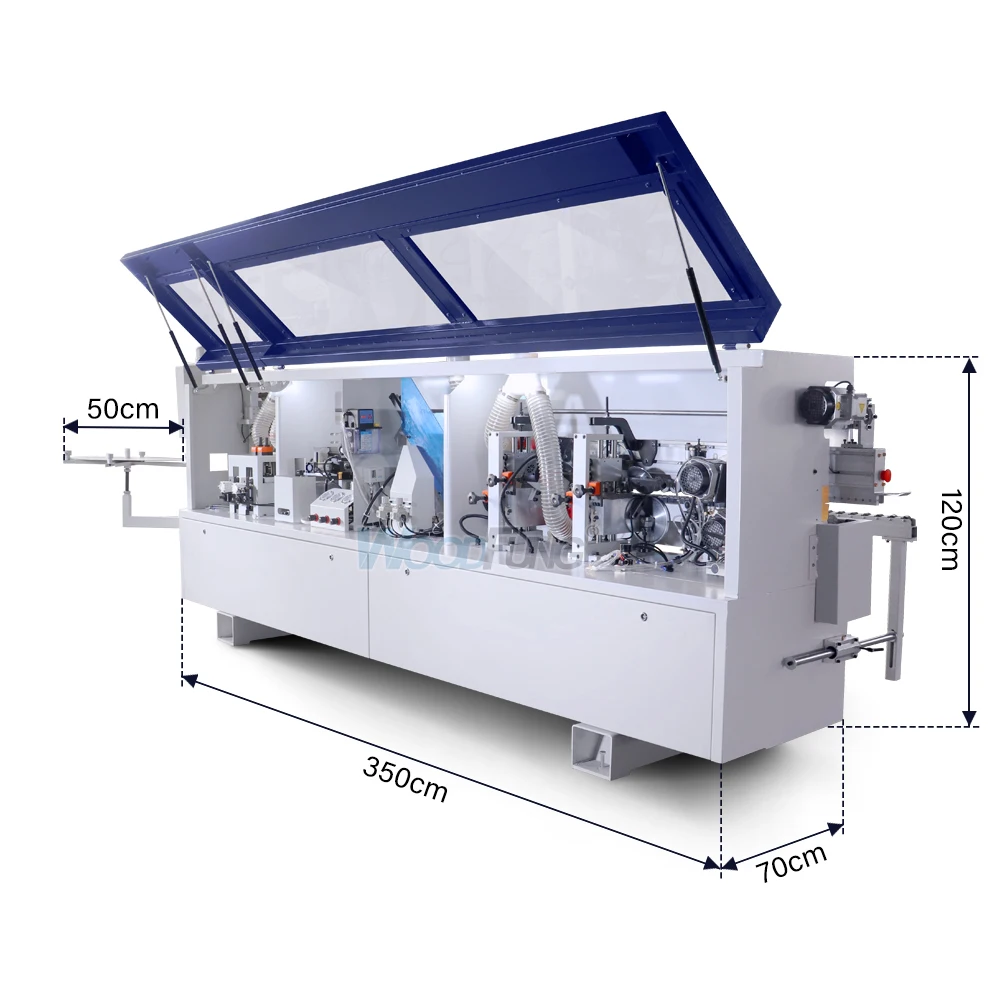 Woodfung Compact 3.5m Pre-milling Compact Edgebander Woodworking Automatic  Edge Banding Machine for Wood Pvc Furniture