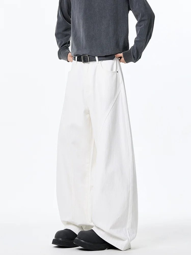 

Мужские джинсы Cleanfit White Knife: винтажные американские свободные широкие брюки прямого кроя, повседневные молодежные весенние джинсы