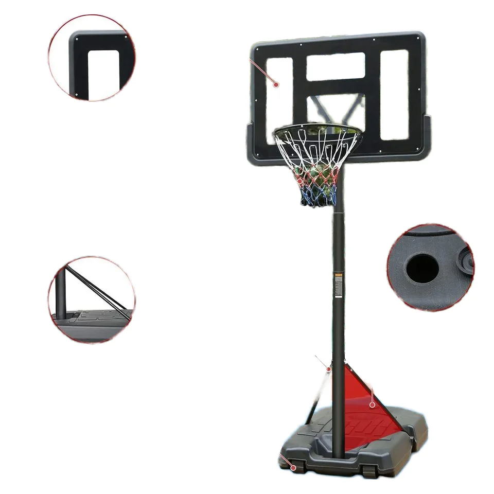 

YTYIN 2024 Youth Mobile Basketball Rack PE Backboard Load Bearing Frame for Home Training Outdoor School Competition Includes Ne