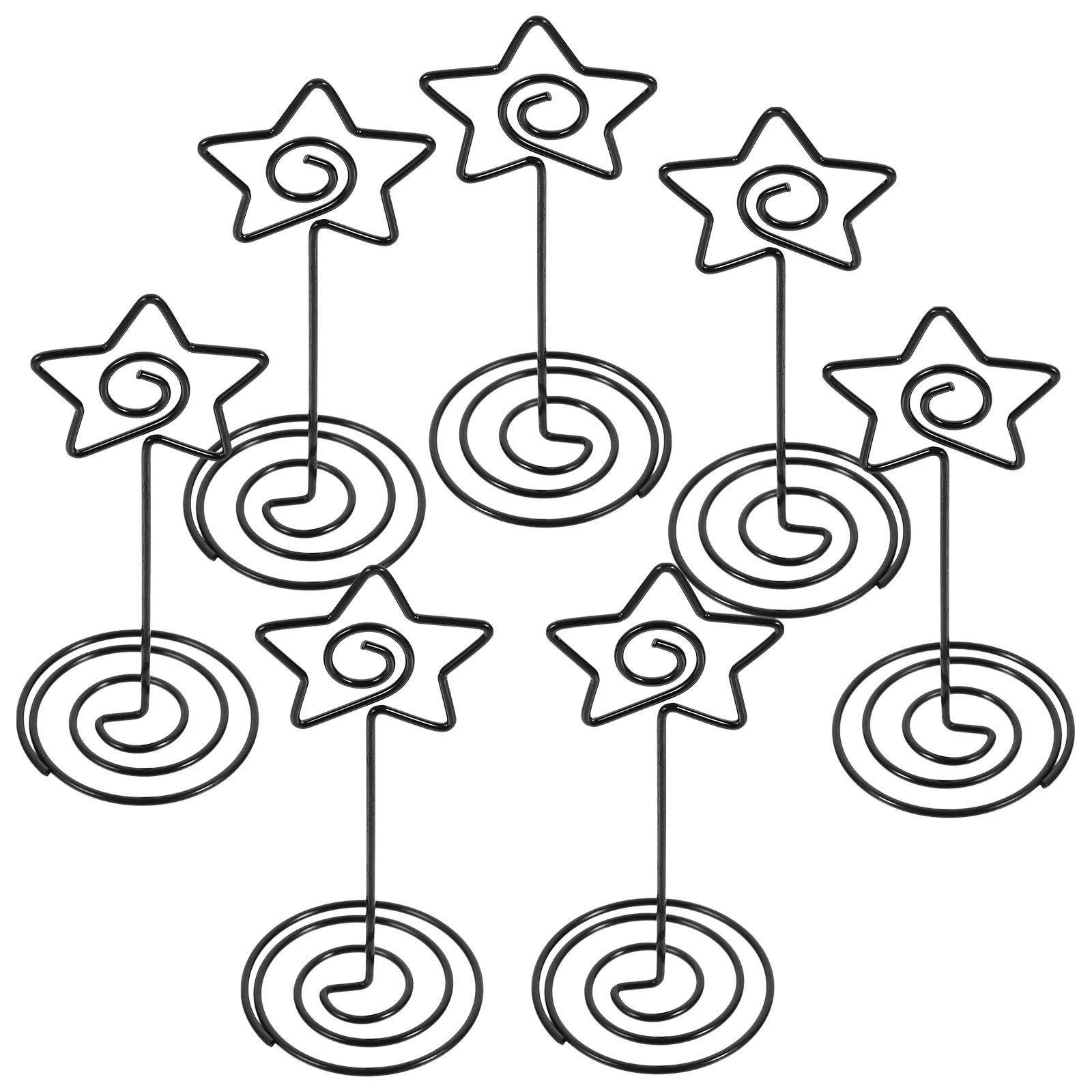 

10 Pcs Star Shaped Desktop Card Holder Table Number Holders Black Sign Stand Clip Picture for Tables Steel Wire Wedding Office