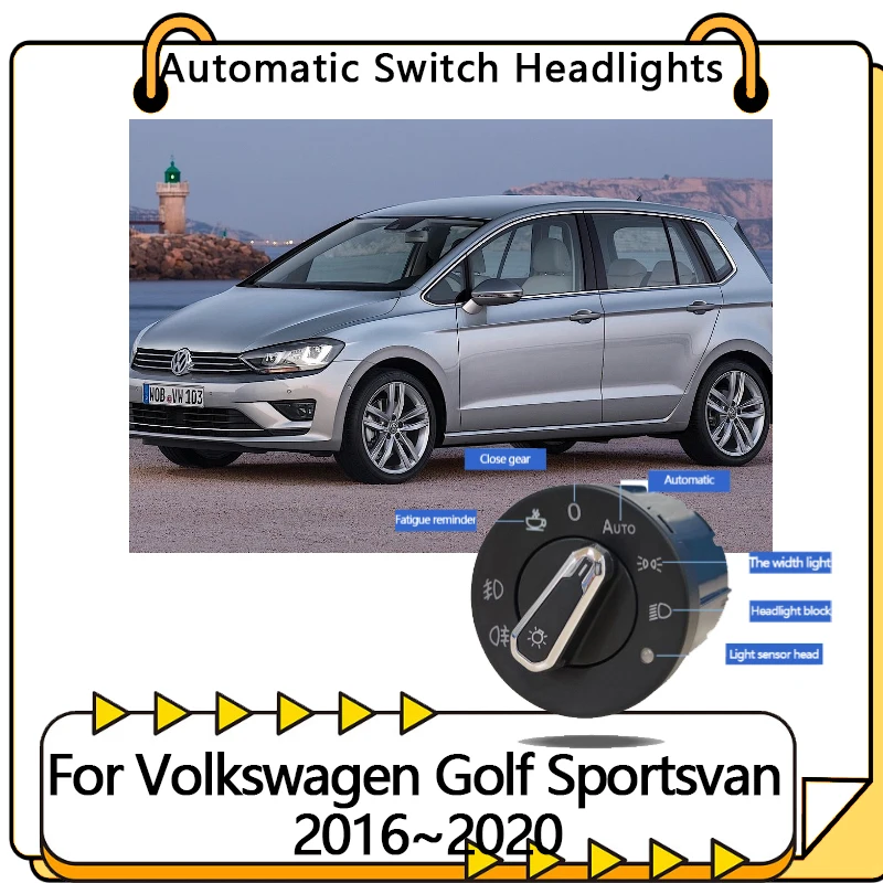 Headlight Automatic Switch For Volkswagen VW Golf Sportsvan 2016 2017 2018 2019 2020 Car Accessories Auto Light Control Upgrade