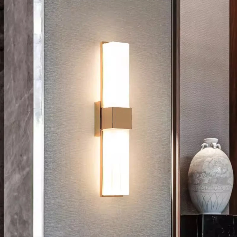 Outdoor Long Strip Glass Wall Lamps Luxury Corridor Nordic Simple LED Sconces Creative Balcony Staircase Courtyard Living Room