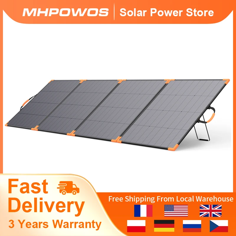 MHPOWOS ETFE-Beschichtetes Bifaziales Solarmodul 400W Tragbares Faltbares Solarladegerät 23,7% Effizienz für Reisen, Handy, Boot und Wohnmobil