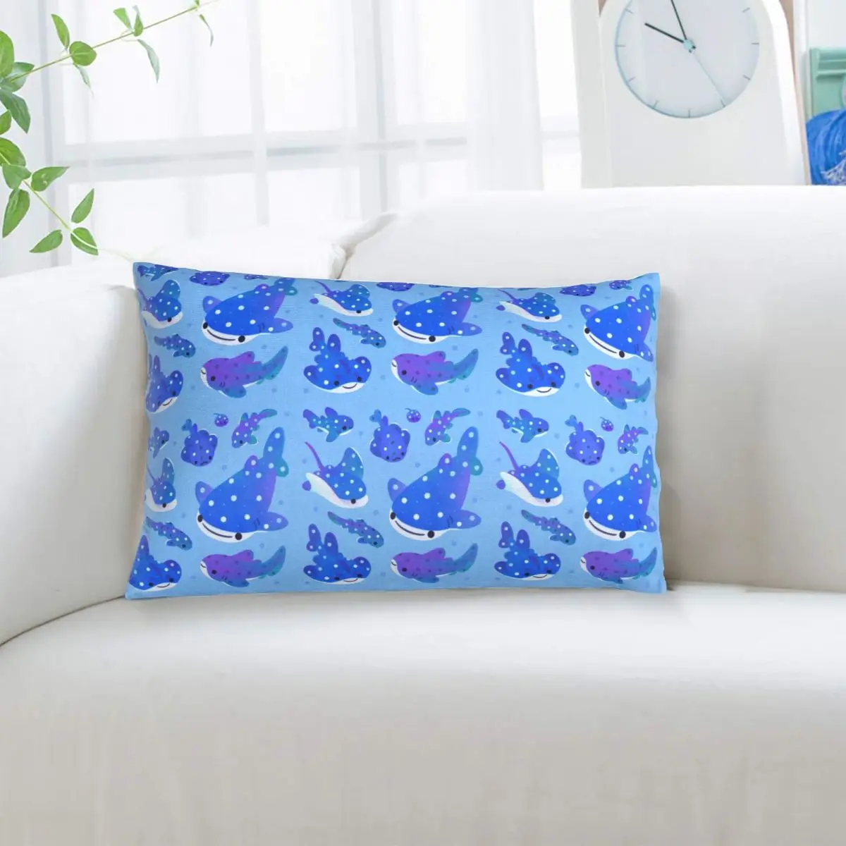 Polka Dot Shark Rectangle Pillowcase Cushion Cover Decor Bedroom Bed Home Comfort Throw Pillow