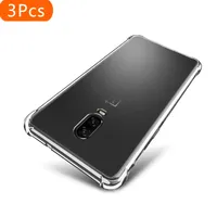 3Pcs 1+ 6T Crystal Case For Oneplus 6 6T 5 5T 7 7T Pro Silicone Back Cover Transparent Rubber Bumper Clear Case 1+5T on Oneplus